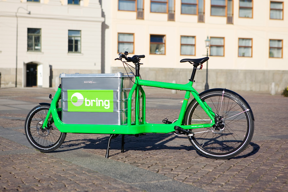 Ny grøn levering af Fastbox med cykelbud i Aarhus.